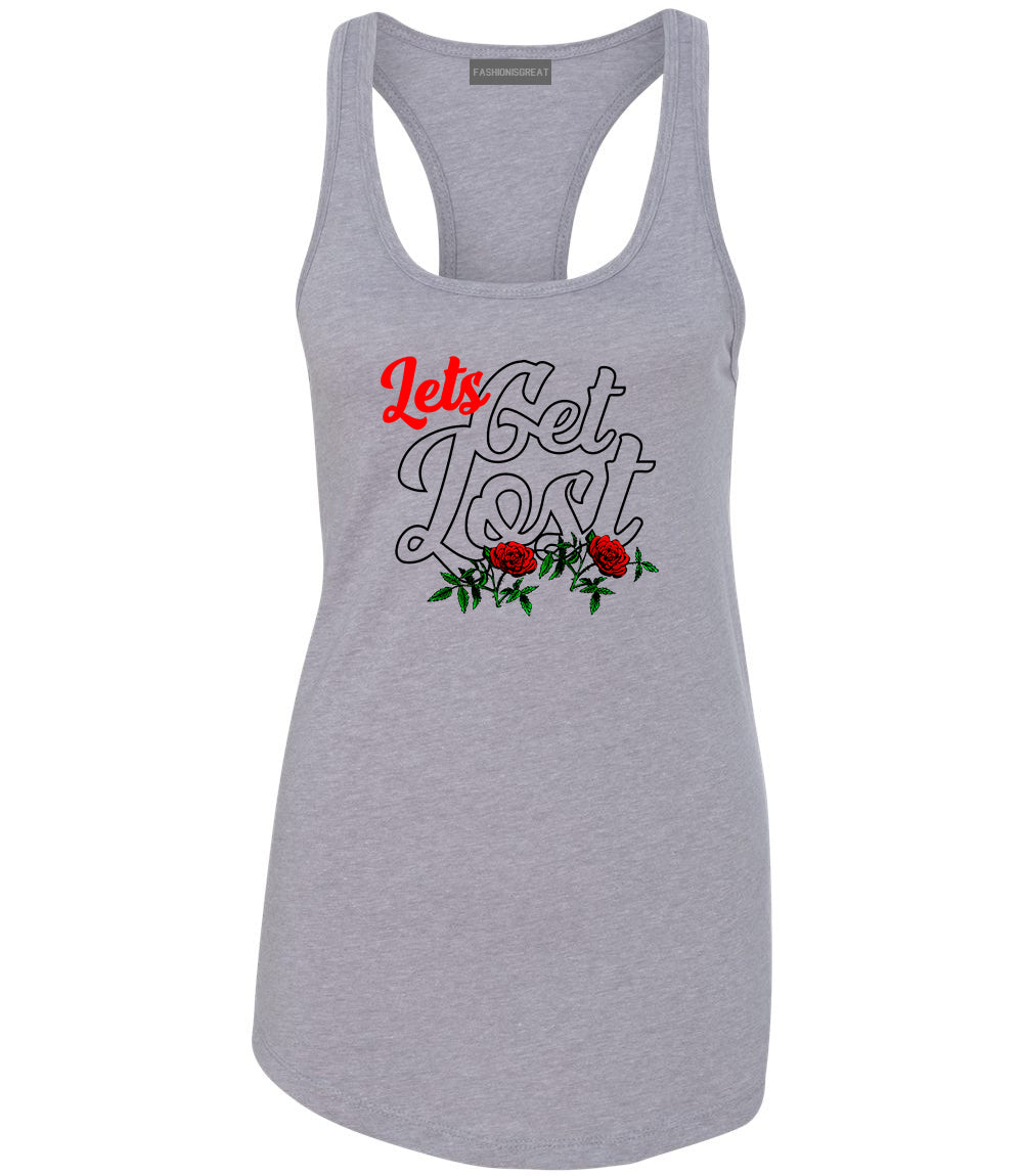 Lets Get Lost Womens Racerback Tank Top Grey