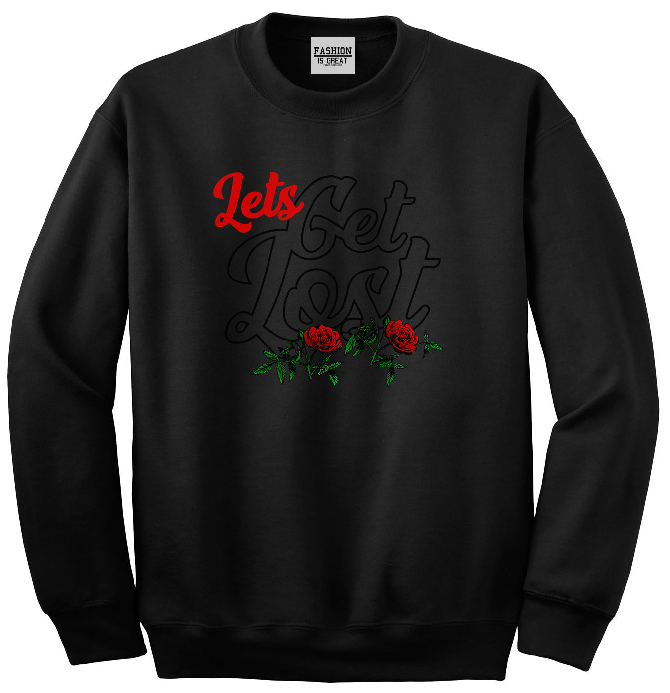 Lets Get Lost Unisex Crewneck Sweatshirt Black