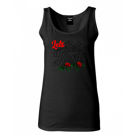 Lets Get Lost Womens Tank Top Shirt Black