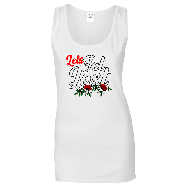 Lets Get Lost Womens Tank Top Shirt White