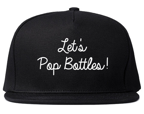 Lets Pop Bottles Wedding Black Snapback Hat
