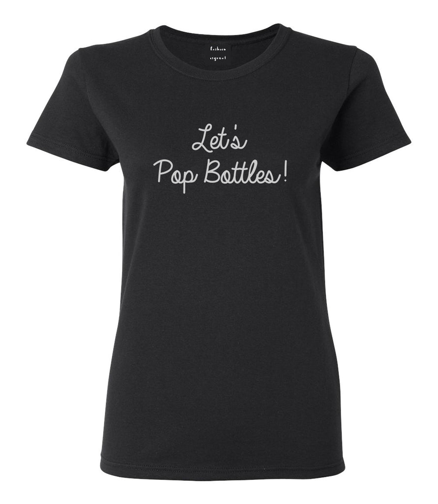Lets Pop Bottles Wedding Black Womens T-Shirt