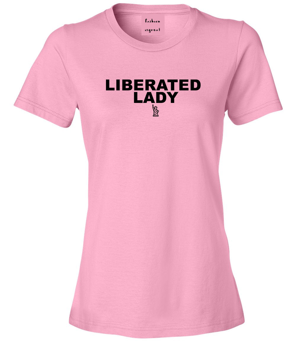 Liberated Lady Womens Graphic T-Shirt Pink