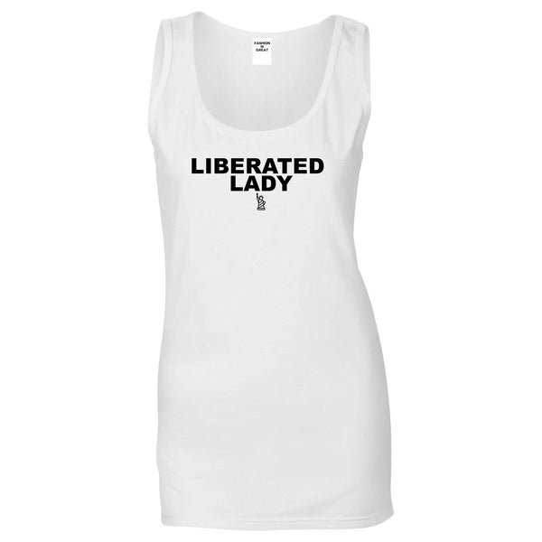 Liberated Lady Womens Tank Top Shirt White
