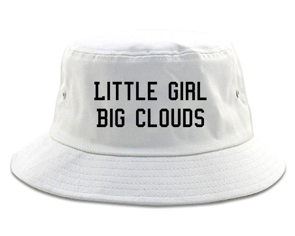 Little Girl Big Clouds Bucket Hat White