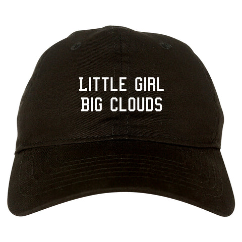 Little Girl Big Clouds Dad Hat Black