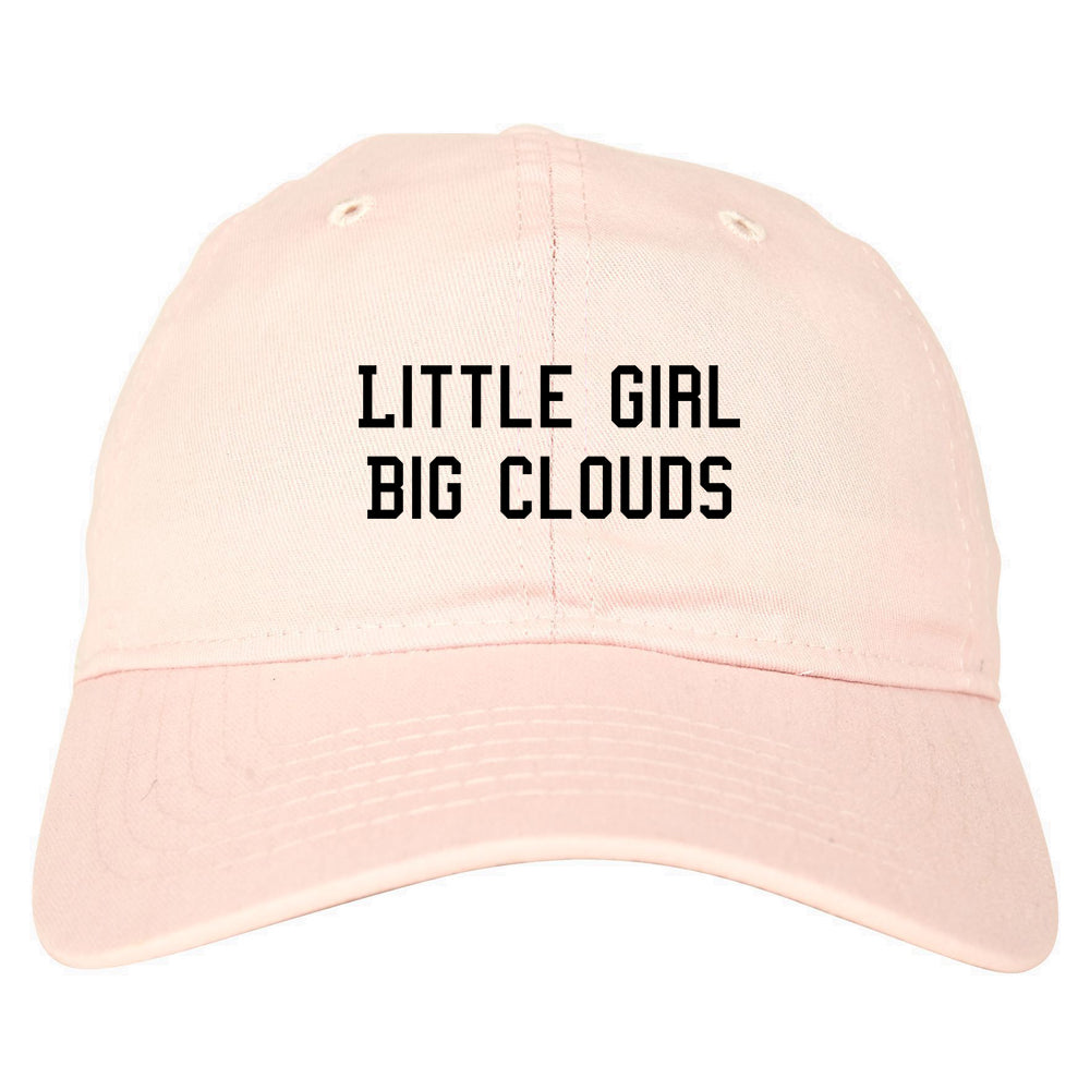 Little Girl Big Clouds Dad Hat Pink
