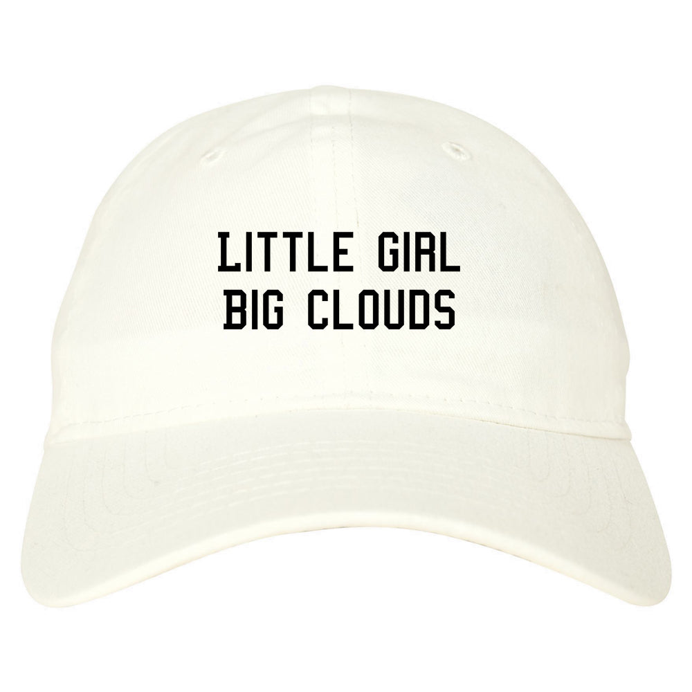 Little Girl Big Clouds Dad Hat White