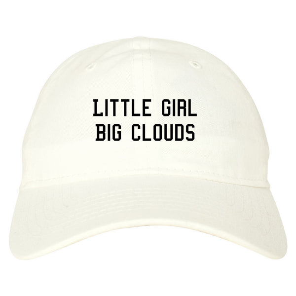 Little Girl Big Clouds Dad Hat White