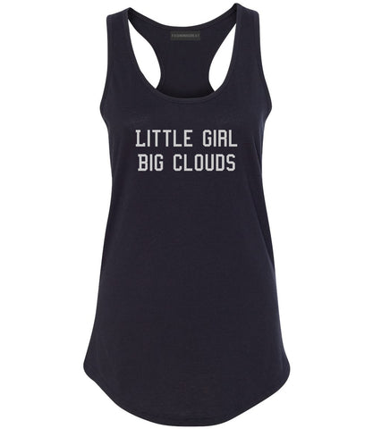 Little Girl Big Clouds Womens Racerback Tank Top Black