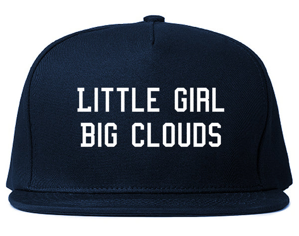 Little Girl Big Clouds Snapback Hat Blue