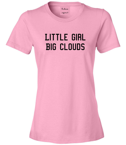 Little Girl Big Clouds Womens Graphic T-Shirt Pink