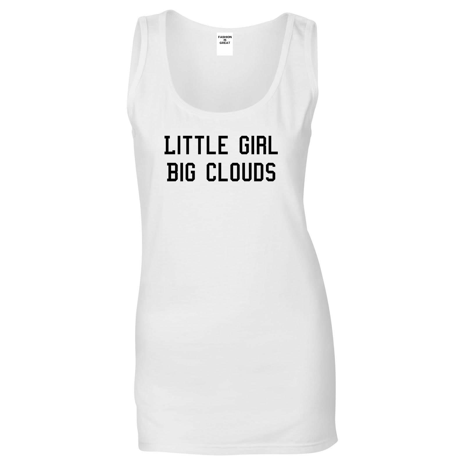 Little Girl Big Clouds Womens Tank Top Shirt White