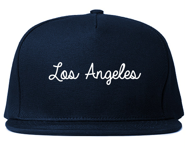 Los Angeles LA Script Chest Blue Snapback Hat