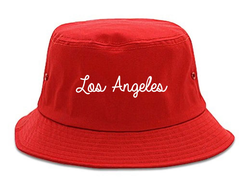 Los Angeles LA Script Chest red Bucket Hat