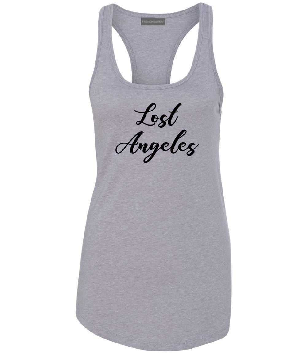 Lost Angeles Los Cali Grey Womens Racerback Tank Top