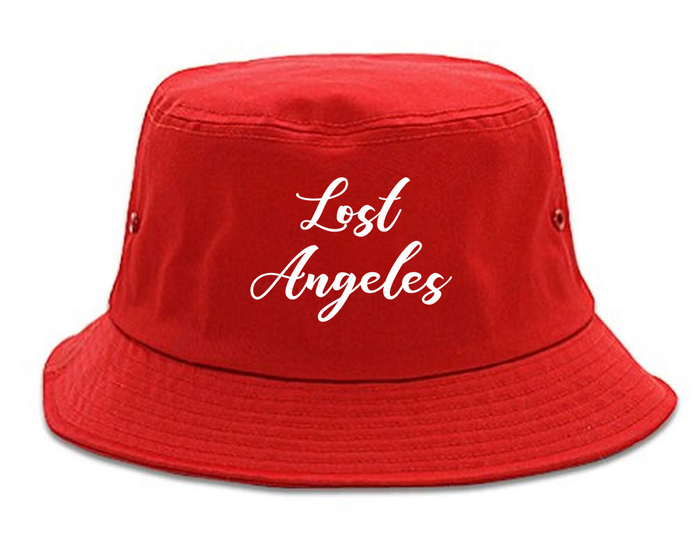 Lost Angeles Los Cali red Bucket Hat