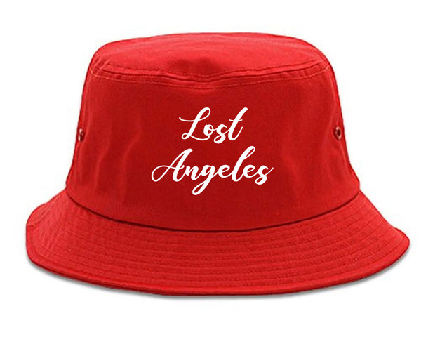 Lost Angeles Los Cali red Bucket Hat