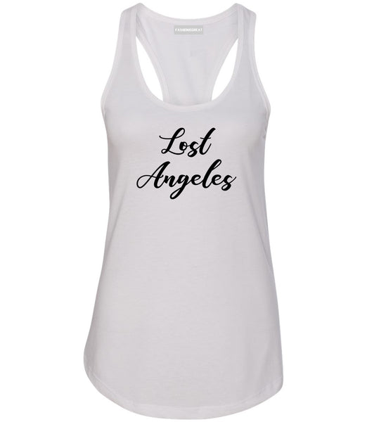 Lost Angeles Los Cali White Womens Racerback Tank Top