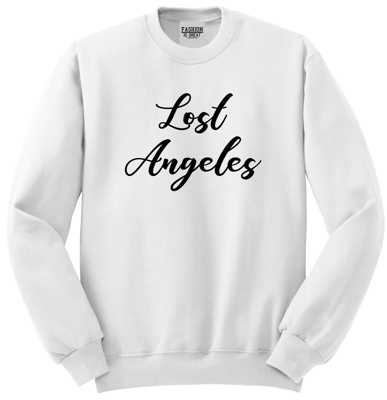Lost Angeles Los Cali White Womens Crewneck Sweatshirt