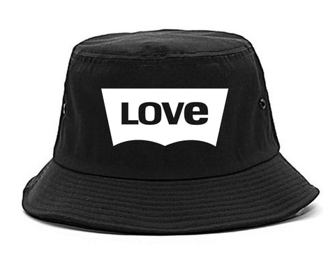Love Jeans Logo Bucket Hat Black