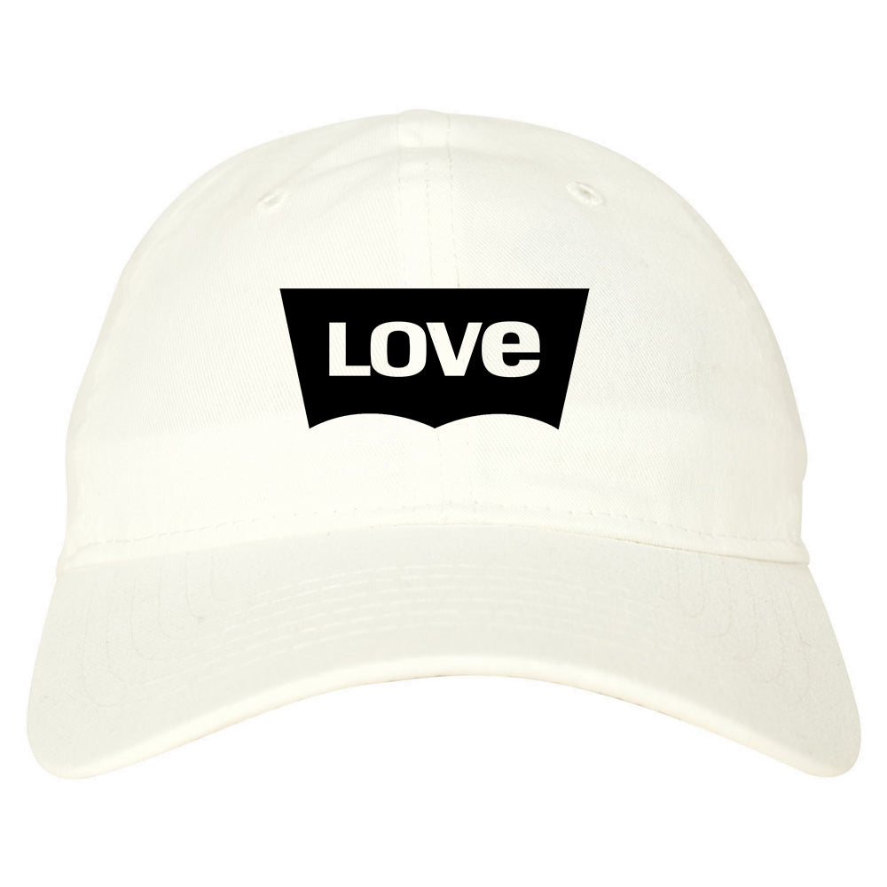 Love Jeans Logo Dad Hat White