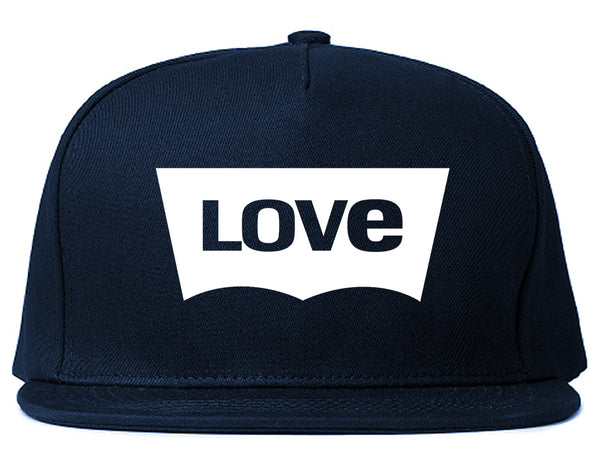 Love Jeans Logo Snapback Hat Blue