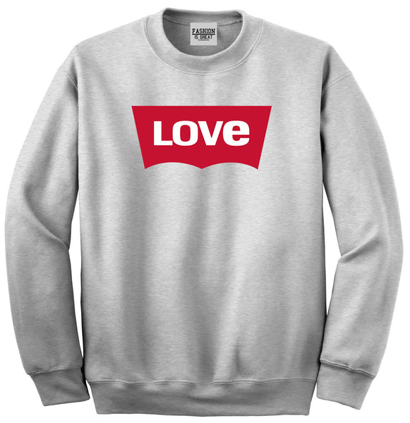 Love Jeans Logo Unisex Crewneck Sweatshirt Grey