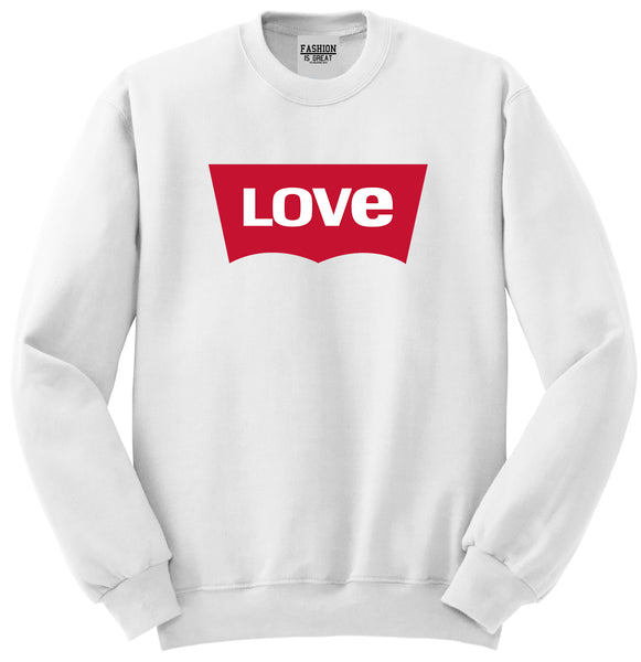 Love Jeans Logo Unisex Crewneck Sweatshirt White