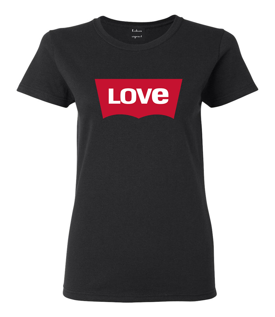 Love Jeans Logo Womens Graphic T-Shirt Black