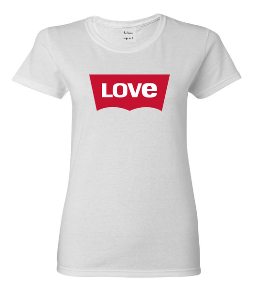 Love Jeans Logo Womens Graphic T-Shirt White