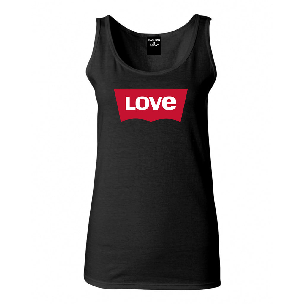 Love Jeans Logo Womens Tank Top Shirt Black