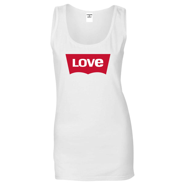 Love Jeans Logo Womens Tank Top Shirt White