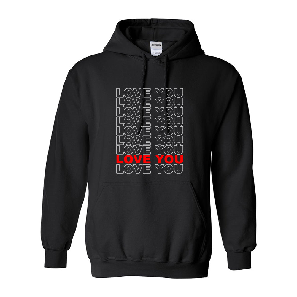 Love You Thank You Black Womens Pullover Hoodie