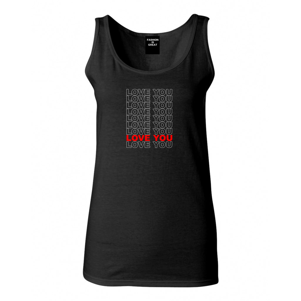 Love You Thank You Black Womens Tank Top