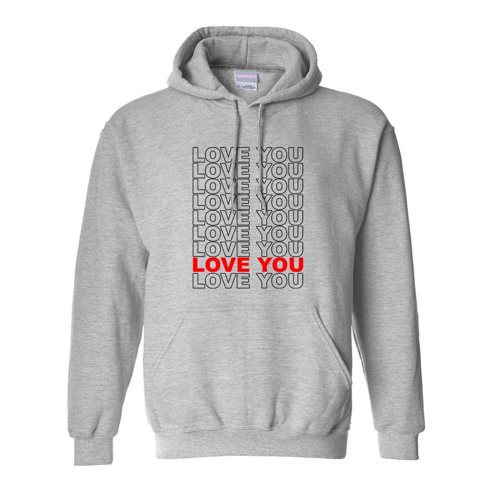 Love You Thank You Grey Womens Pullover Hoodie