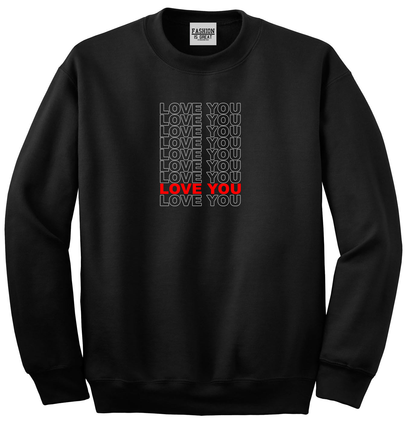 Love You Thank You Black Womens Crewneck Sweatshirt