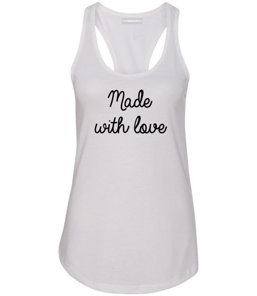 Made With Love White Racerback Tank Top