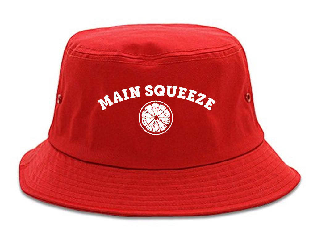 Main Squeeze Lemon Funny Bucket Hat Red