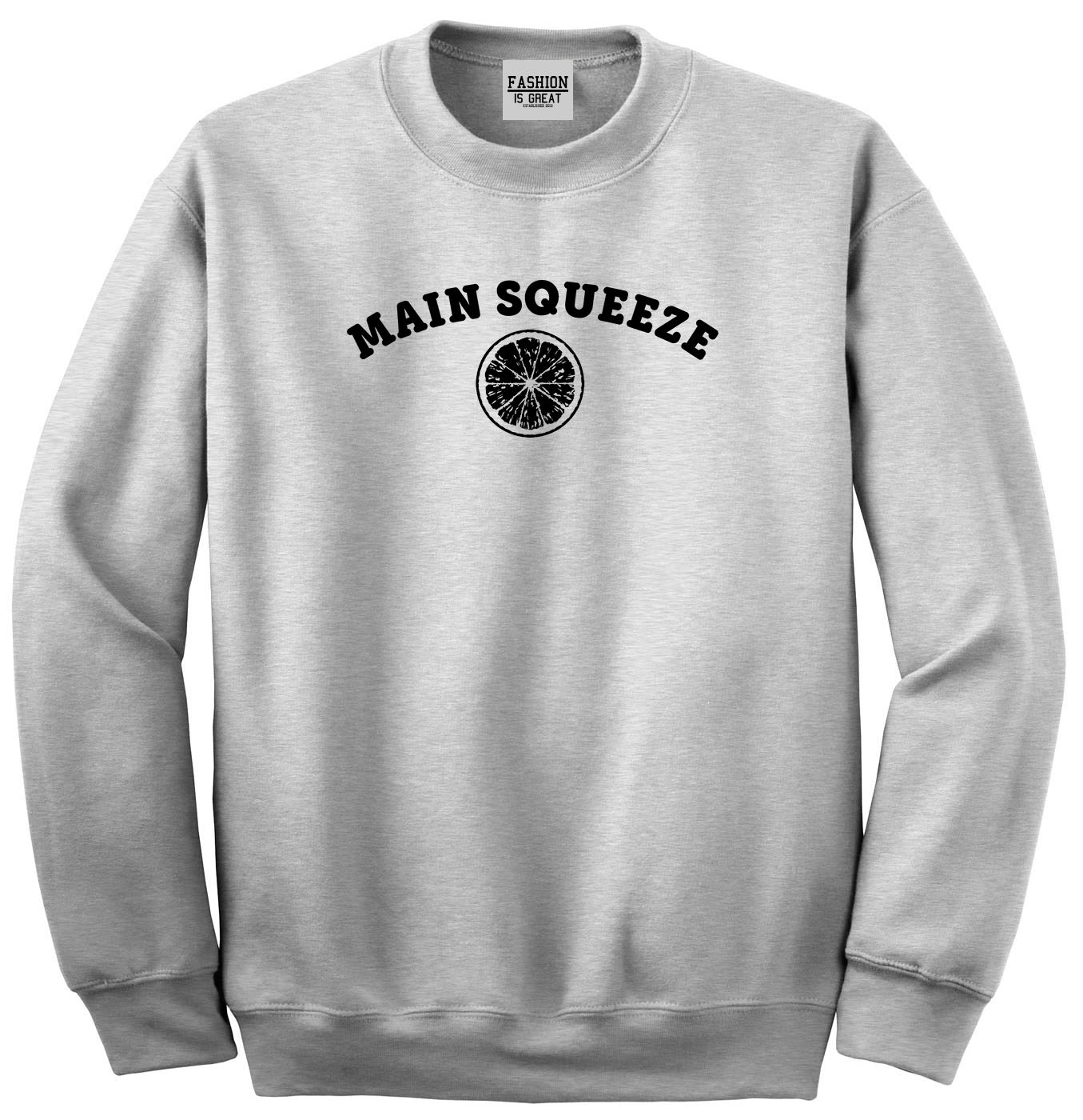Main Squeeze Lemon Funny Unisex Crewneck Sweatshirt Grey