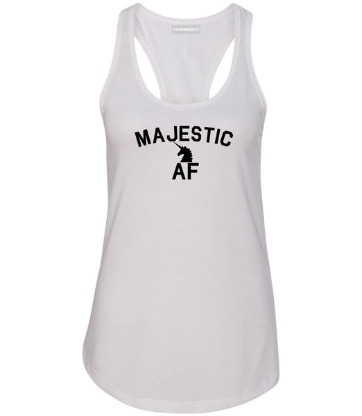 Majestic AF Unicorn Magical Womens Racerback Tank Top White