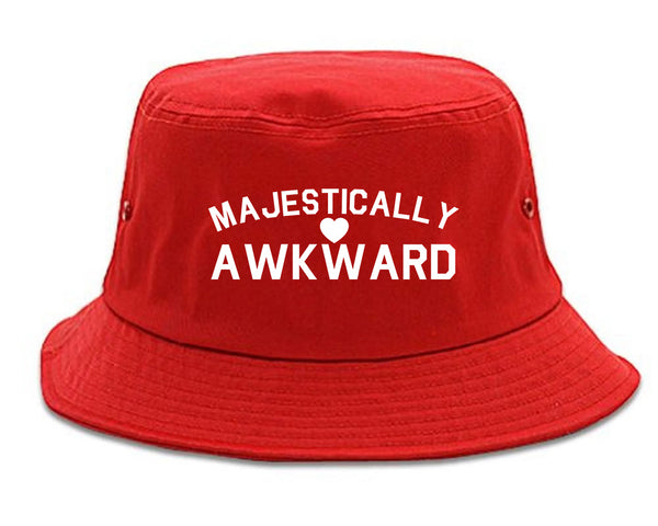 Majestically Awkward Heart Geek Bucket Hat Red