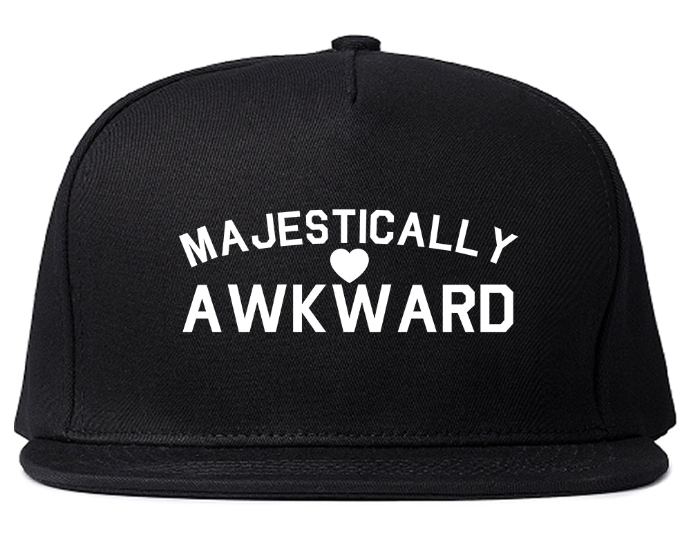 Majestically Awkward Heart Geek Snapback Hat Black
