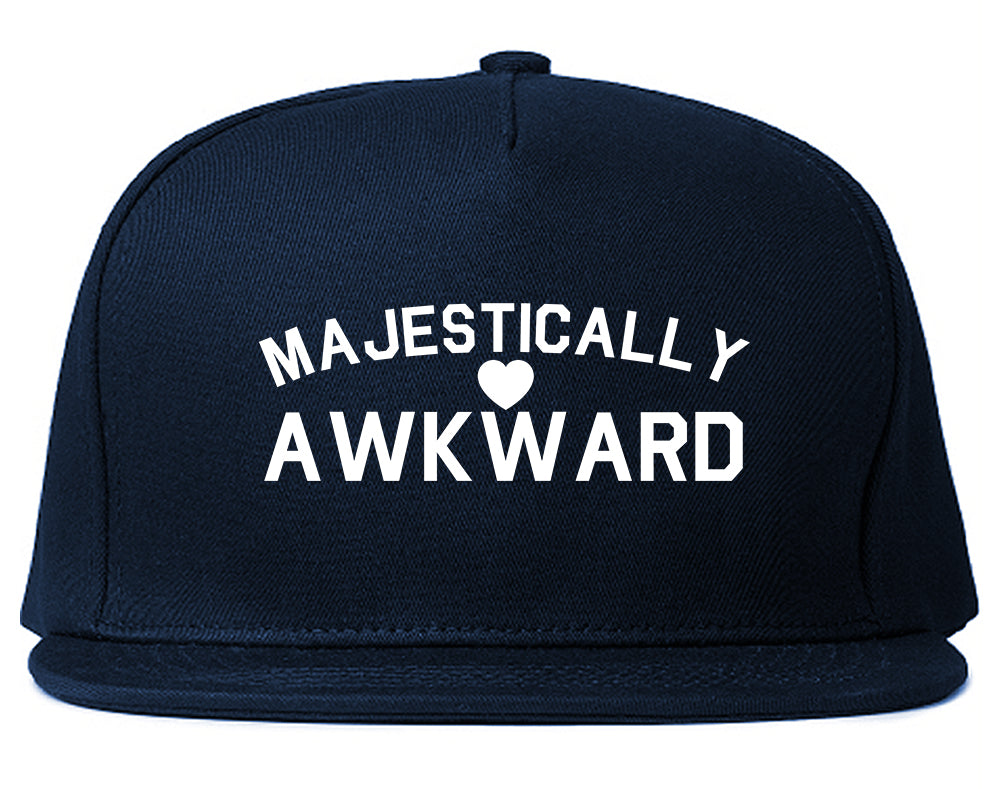 Majestically Awkward Heart Geek Snapback Hat Blue