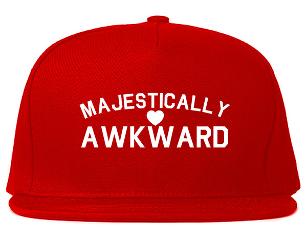 Majestically Awkward Heart Geek Snapback Hat Red