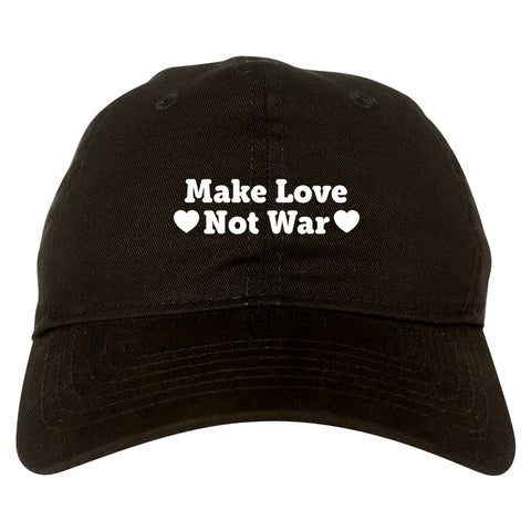 Make Love Not War Hearts Dad Hat Black