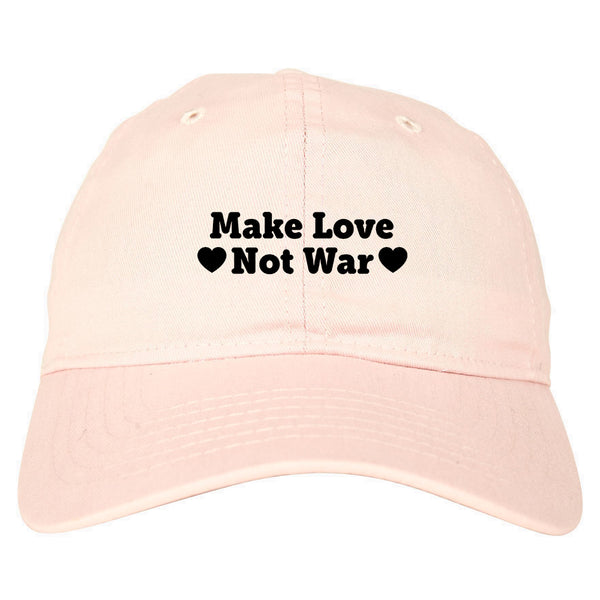 Make Love Not War Hearts Dad Hat Pink