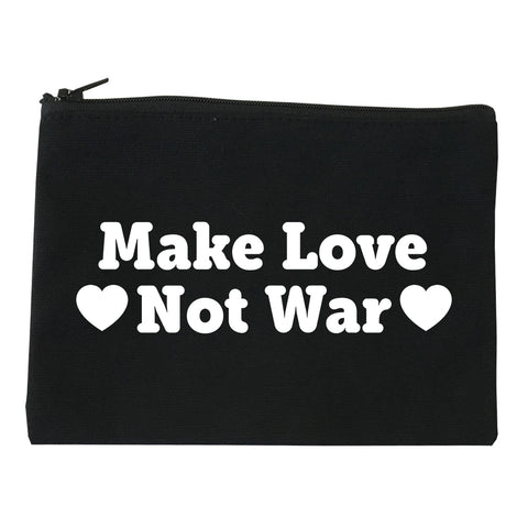Make Love Not War Hearts Makeup Bag Red