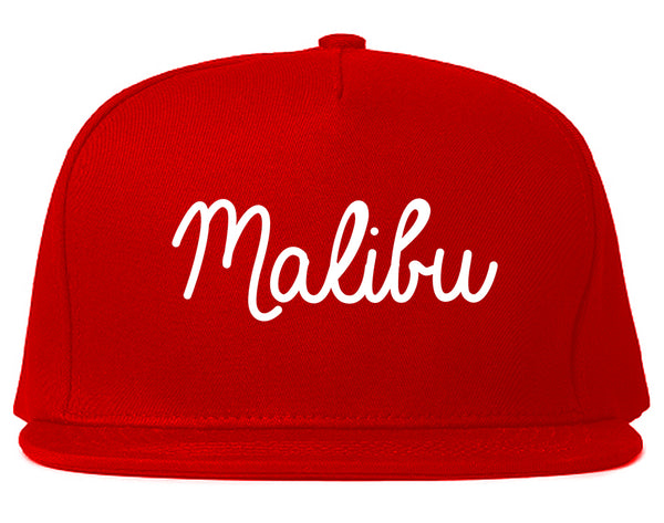 Malibu California Chest Red Snapback Hat