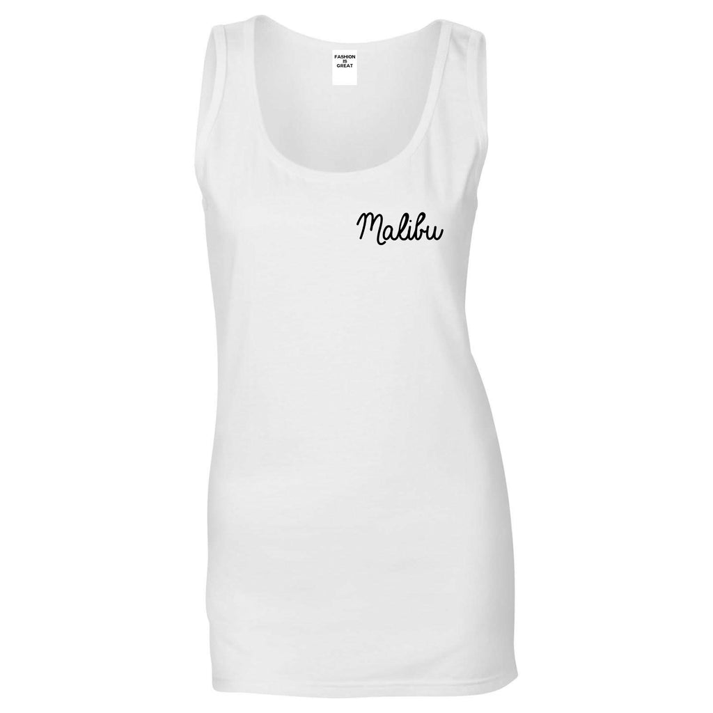 Malibu California Chest White Womens Tank Top